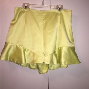 Lime Green Silk Shorts